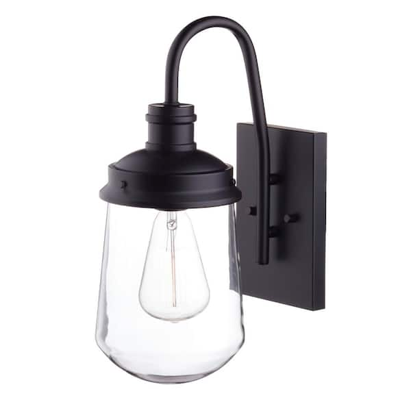 Globe Electric Edelman Black Minimalist Indoor/Outdoor 1-Light Wall Sconce