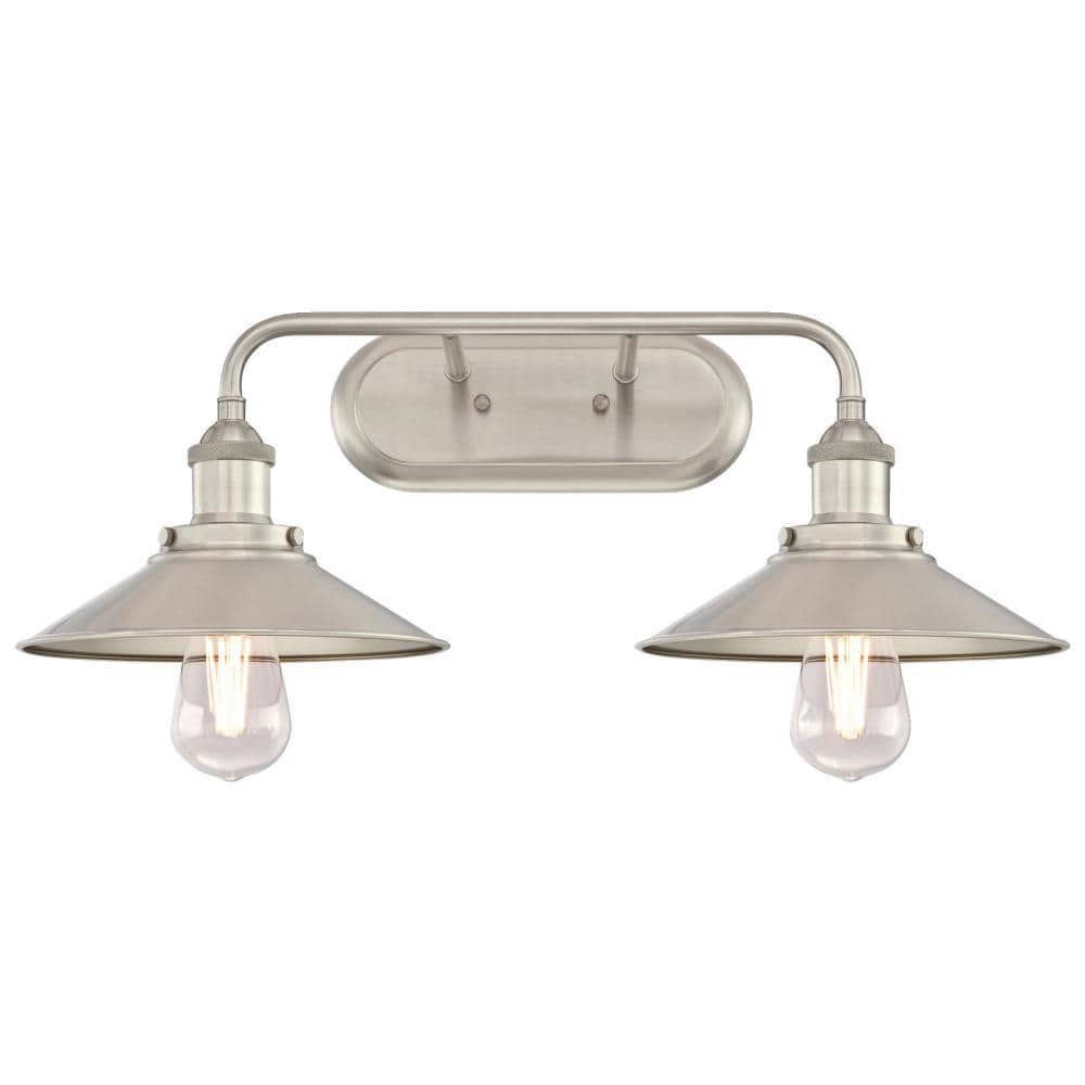 Maggie 2-Light Brushed Nickel Wall Mount Bath Light price history on PriceWatchPro