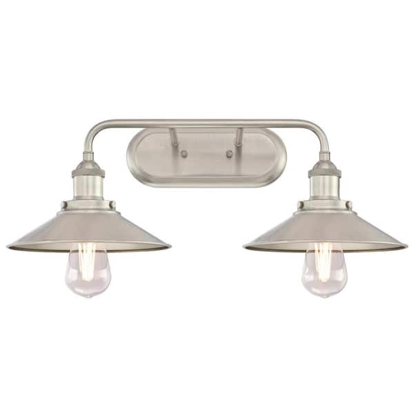 Maggie 2-Light Brushed Nickel Wall Mount Bath Light