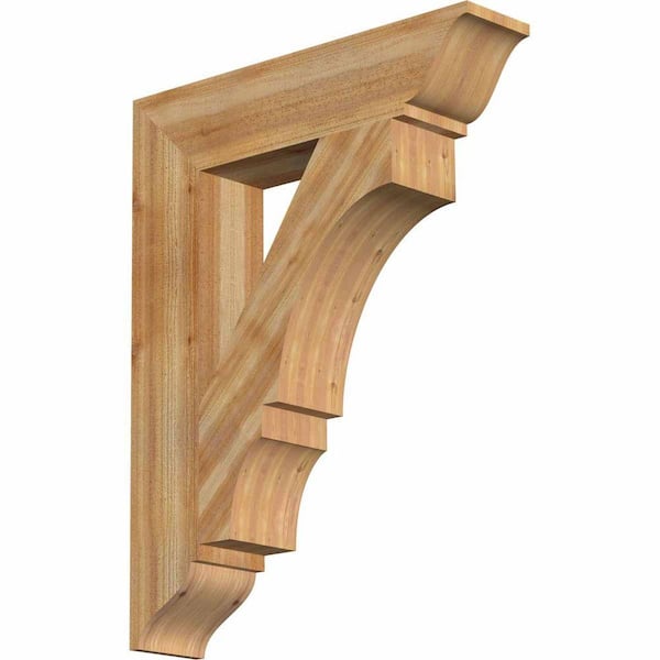 Ekena Millwork 6 in. x 36 in. x 28 in. Western Red Cedar Balboa Traditional Rough Sawn Bracket