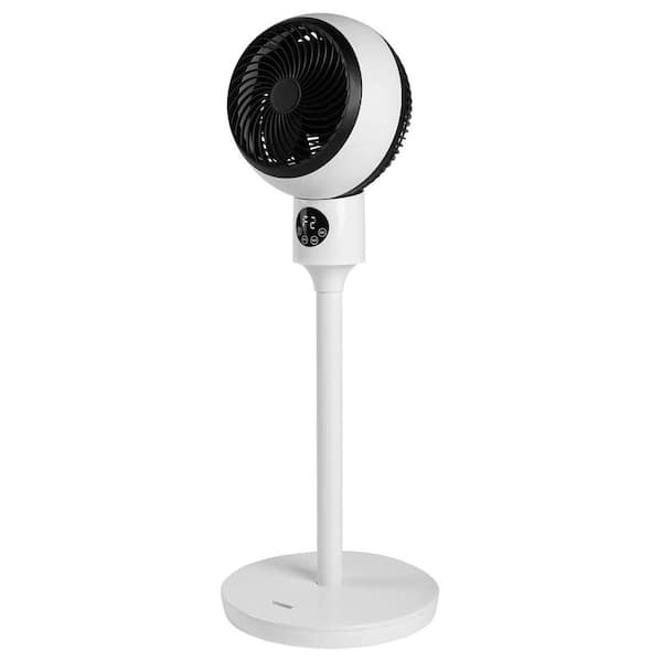 Adrinfly 7 in. 3 fan speeds & 3 Modes Setting Pedestal Fan in White w/LED Display & Remote Control, 70 Ocillation, 15Hour Timing