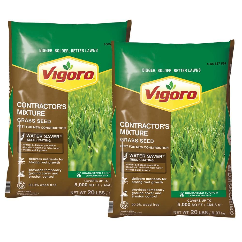 Vigoro 20 lbs. Contractor's Grass Seed Northern Mix with Water Saver ...