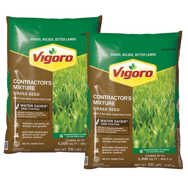 Vigoro 20 lbs. Contractor's Grass Seed Northern Mix with Water Saver Seed Coating (2-Pack)
