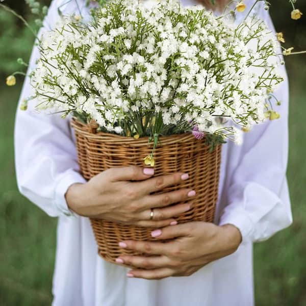 Afoxsos 0.78 in. White Indoor/Outdoor Artificial Babys Breath