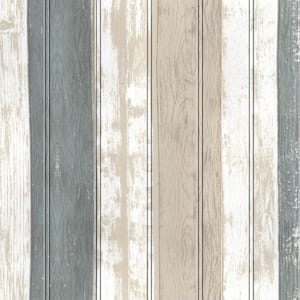 Falkirk Jura II 1/3 in. 28 in. x 28 in. Peel & Stick Beige Brown Teal Faux Planks Foam Decorative Wall Paneling (5-Pack)