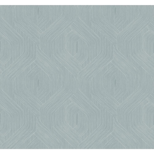 Candice Olson Fine Line Blue Geometric Wallpaper