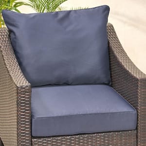 Smythe 27 in. x 21.5 in. 2-Piece Outdoor Club Chair Cushion Set in Navy Blue