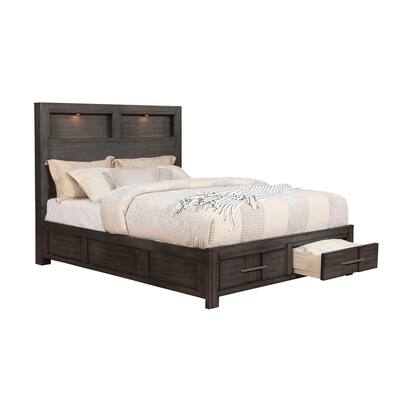 King Bed Frame Mounted Storage Beds Bedroom Furniture The Home Depot