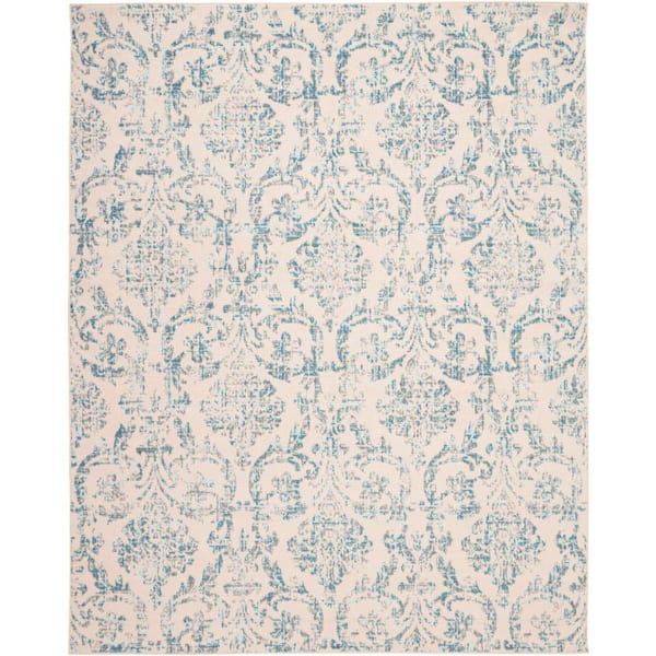 Nourison Jubilant Ivory/Blue 8 ft. x 10 ft. Persian Vintage Area Rug