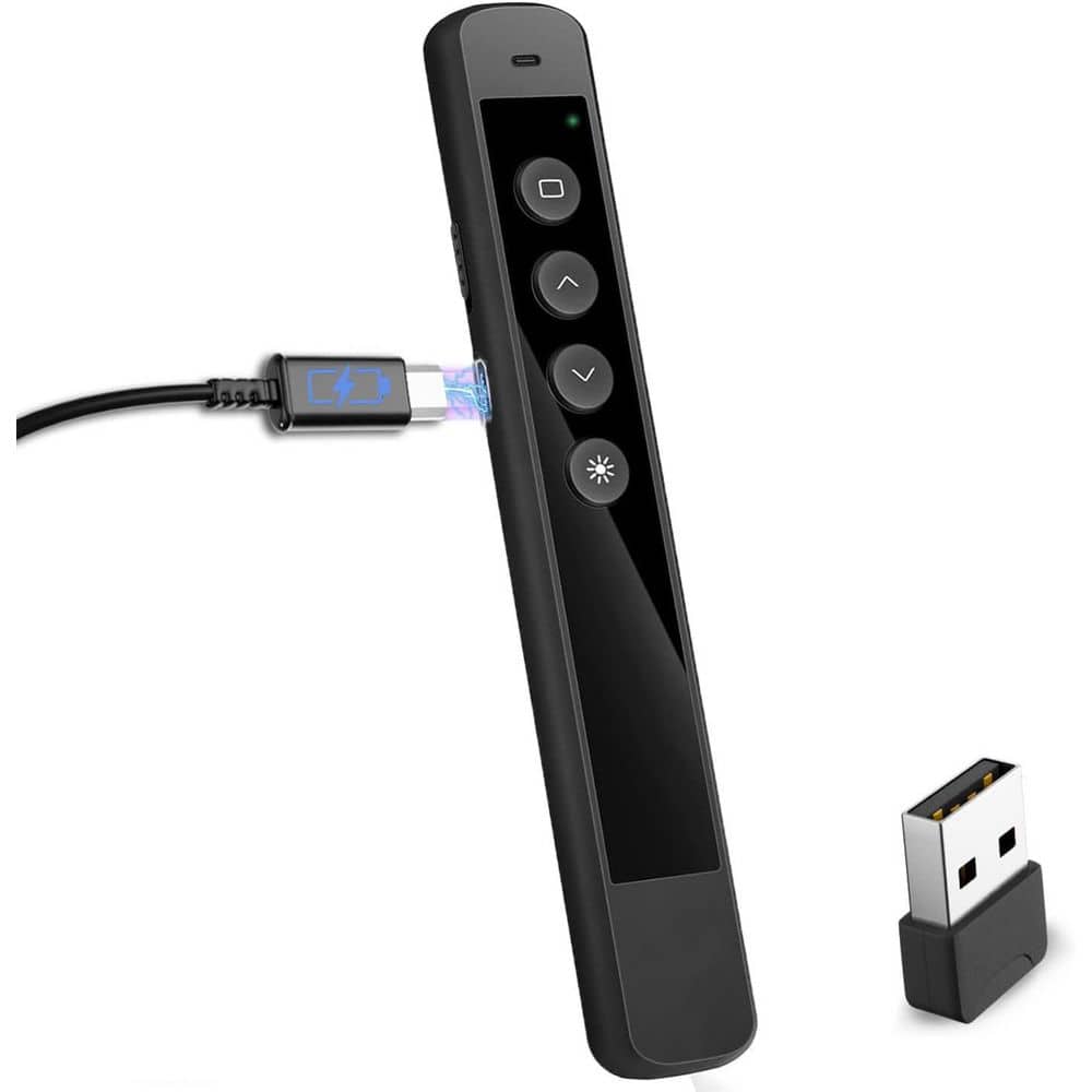 Lukyamzn Rechargerable Presentation Screen Clicker Wireless Remote with ...