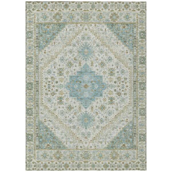Chantille Machine Washable Indoor/Outdoor Abstract ACN2806 Ivory 10 ft. x 14 ft. Area Rug