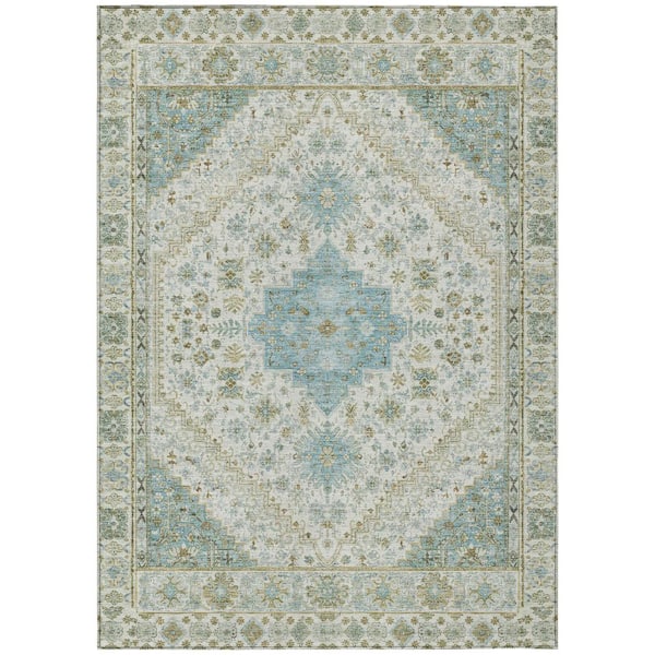 Chantille Machine Washable Indoor/Outdoor Abstract ACN2806 Ivory 9 ft. x 12 ft. Area Rug