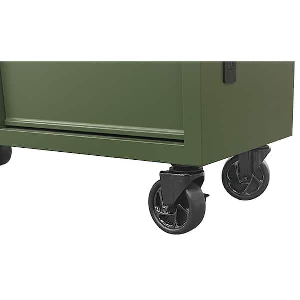 Husky 46 in. W x 18.1 in. D 9-Drawer Army Green Mobile Workbench