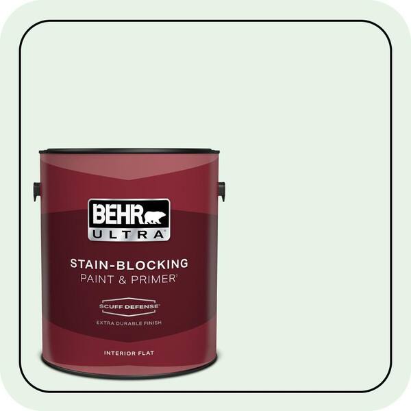 BEHR ULTRA 1 gal. #470C-1 Mint Fizz Extra Durable Flat Interior Paint & Primer