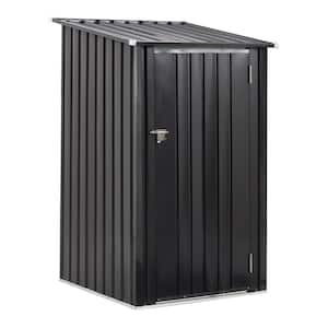 40.7 in. W x 39 in. D x 63.4 in. H Steel Trash Can Storage Shed, Small Outdoor Utility Tool Metal Shed w/Lockable Door