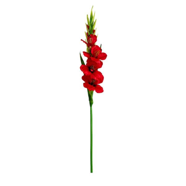 Nearly Natural 45 in. Artificial Gladiolus Flower Stems, Set of 3