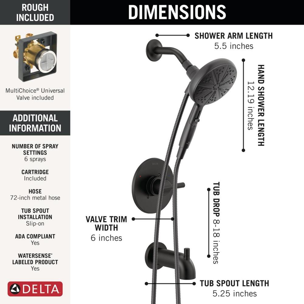 Matte Black Multi-Head Wall Mounted Shower System