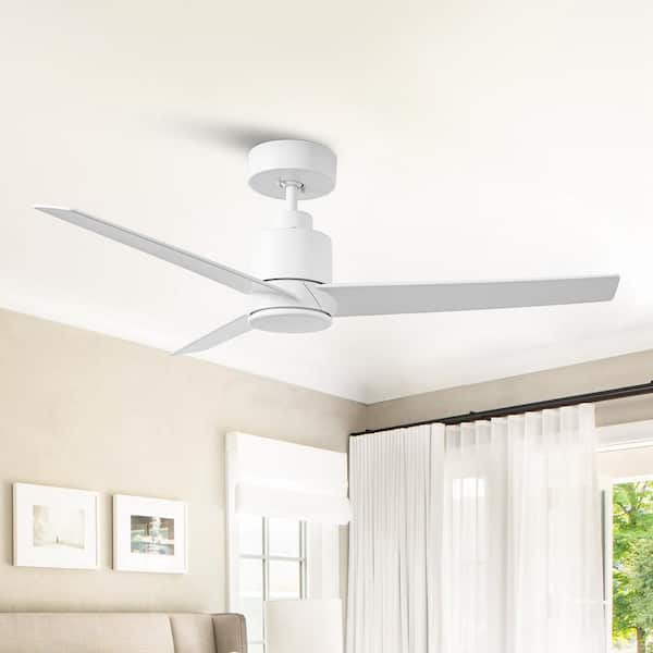 White Modern Ceiling Fans Minka Aire WAVE 52" Three Blade Modern
