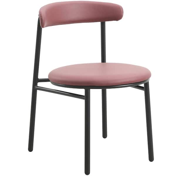 Leisuremod Lume Series Modern Dining Chair Upholstered in Polyester with Powder Coated Steel Legs in Burgundy