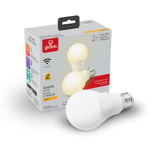 Wi-Fi Smart 60W Equivalent Soft White Frosted LED Light Bulb, No Hub Required, A19, E26 Base (2-Pack)