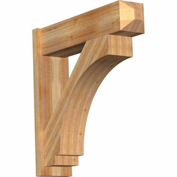 Ekena Millwork 8 in. x 32 in. x 32 in. Western Red Cedar Imperial Craftsman Rough Sawn Outlooker