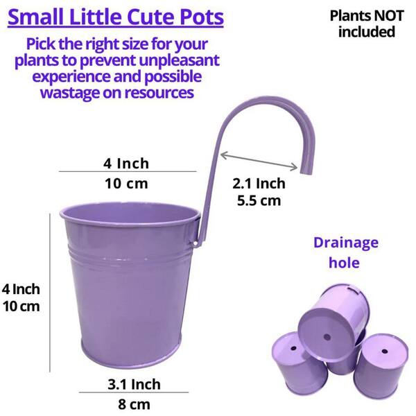 Small Hanging Planters-10 Pack, 4 Inch Colorful Metal Bucket Small Flower  Pots MKHB25TPT-4MU - The Home Depot