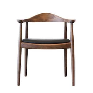 Eva Mid-Century Modern Vegan Leather Dining Chair in Black