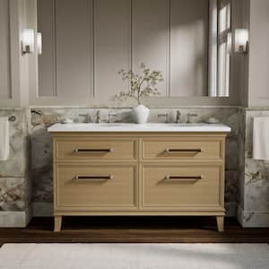Artifacts 60 in. Double Sink Bath Vanity Cabinet without Top in Weathered Oak