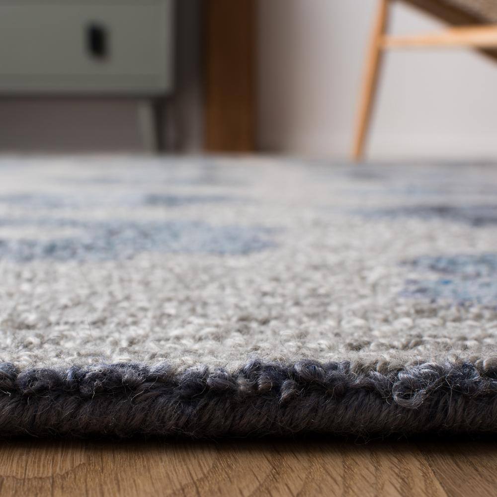 Handmade Abstract Gray Wool Non-Slip Area Rug 4' x 6'