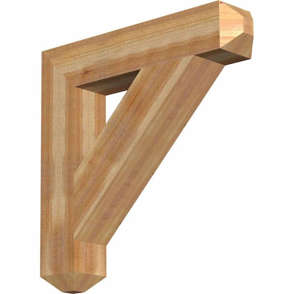 Ekena Millwork 6 in. x 32 in. x 32 in. Western Red Cedar Traditional Craftsman Rough Sawn Bracket