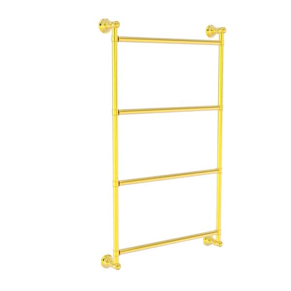 Allied Brass Carolina 18 in. 4-Tier Ladder Towel Rack Bar in Polished Brass