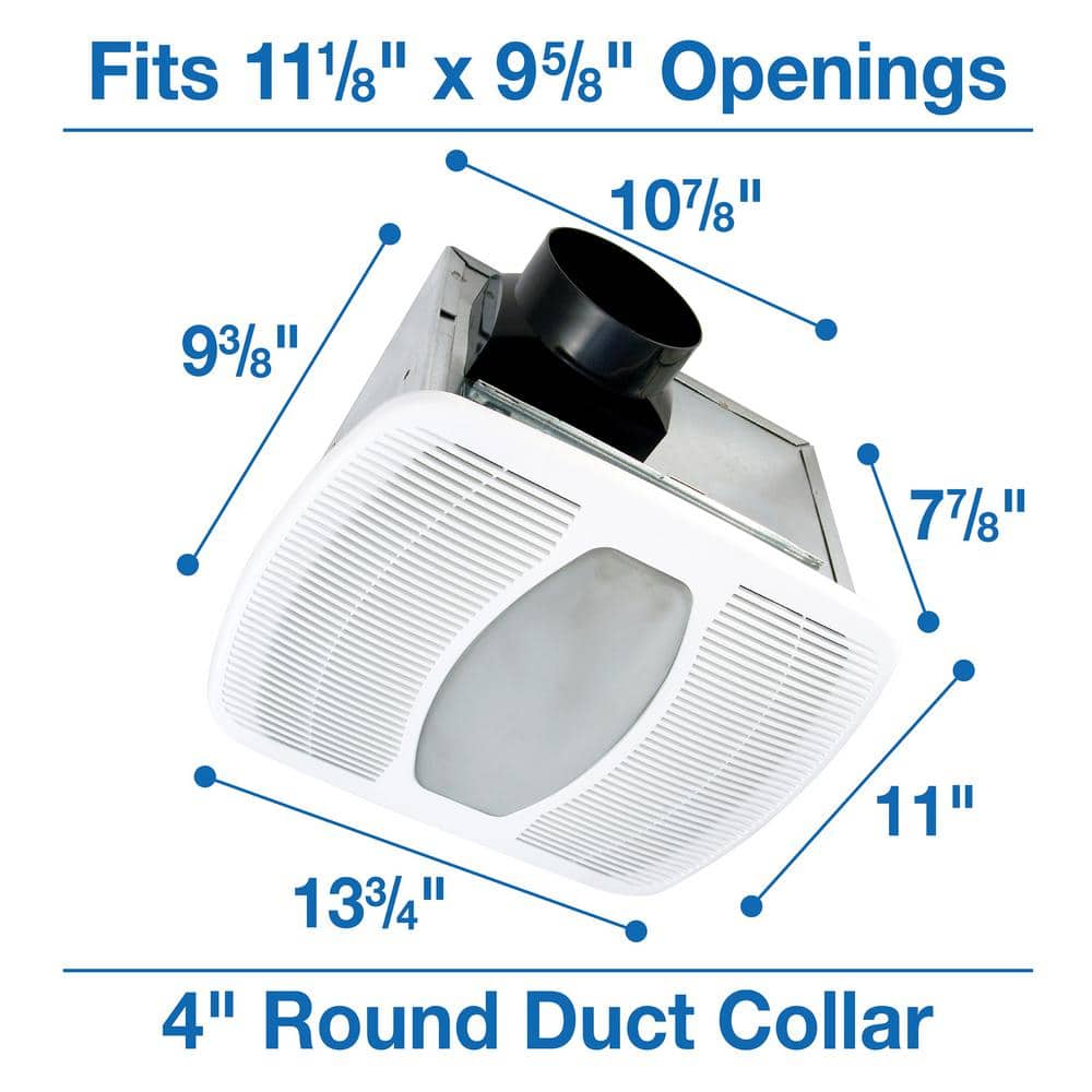 White Galvanized Steel LED Ceiling Mount Exhaust Fan