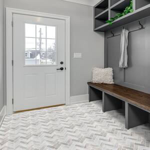 Retro 12x12 Self Adhesive Vinyl Floor Tile - Stone Herringbone - 20 Tiles/20 sq. ft.