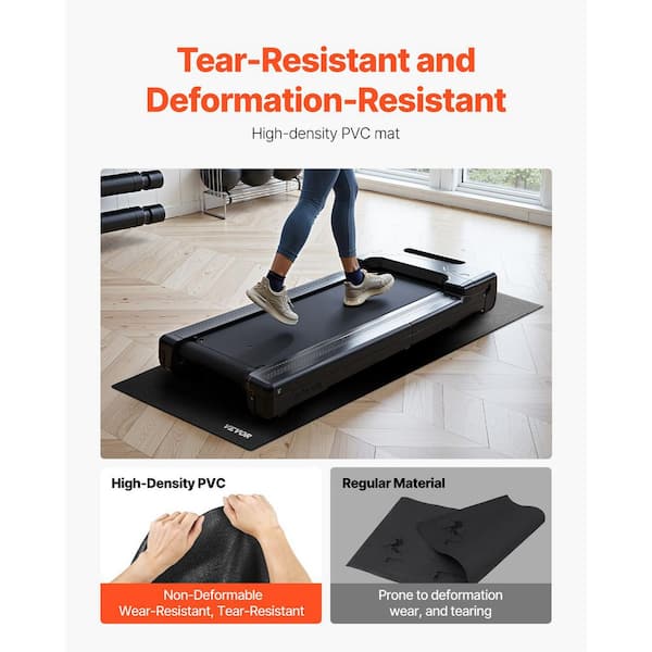 VEVOR Treadmill Mat Black 51.18 in. L x 23.62 in. W x 0.16 in. Thick for Carpet, 9.2 sq. ft. VEVOR Treadmill Mat Black 51.18 in. L x 23.62 in. W x 0.16 in. Thick for Carpet, 9.2 sq. ft.