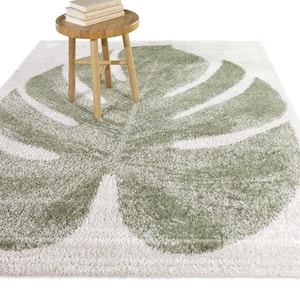 Peres Green 5 ft. x 7 ft. Floral Area Rug