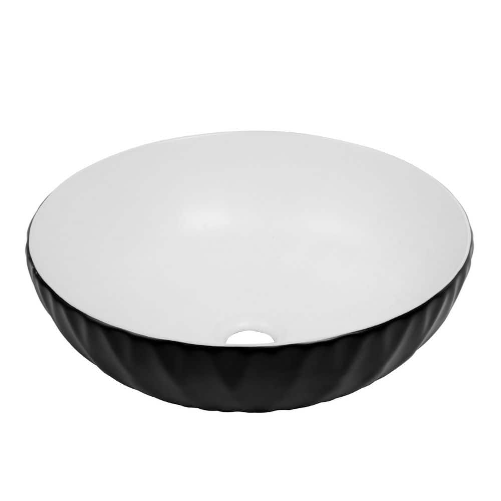 16 in. Round Ceramic Vessel Bathroom Sink in Black price history on PriceWatchPro