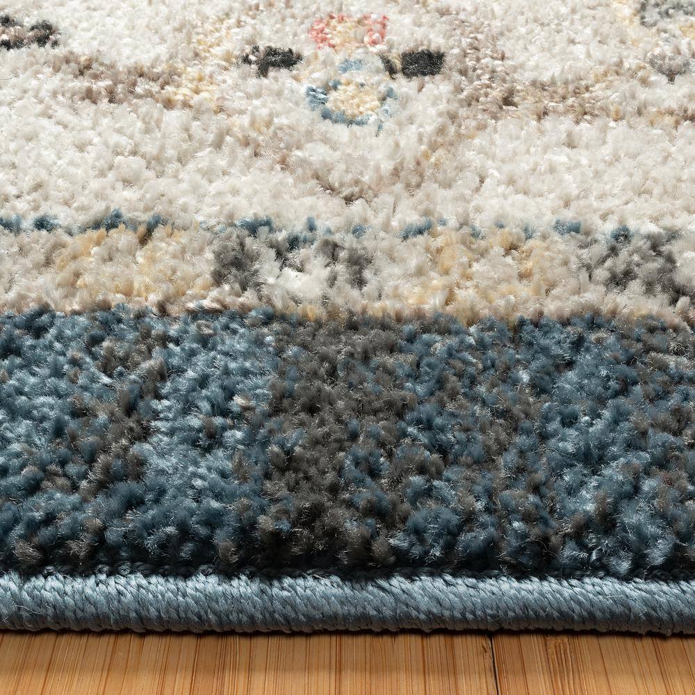 Hadley Blue and Beige Tufted Synthetic 5' x 7' Area Rug