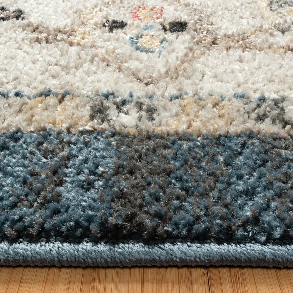 Hadley Blue and Beige Tufted Synthetic 8' x 10' Area Rug