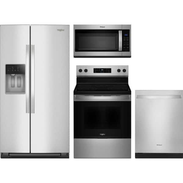 28.7 cu. ft. Standard Depth Refrigerator with 5 Burner Freestanding Electric Range and Dishwasher with 3rd Rack