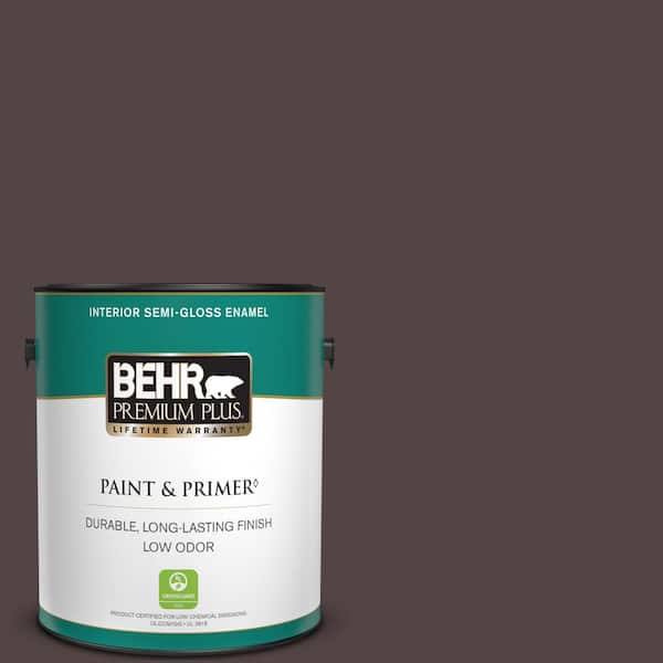 BEHR PREMIUM PLUS 1 gal. #ECC-43-3 Chaparral Semi-Gloss Enamel Low Odor Interior Paint & Primer