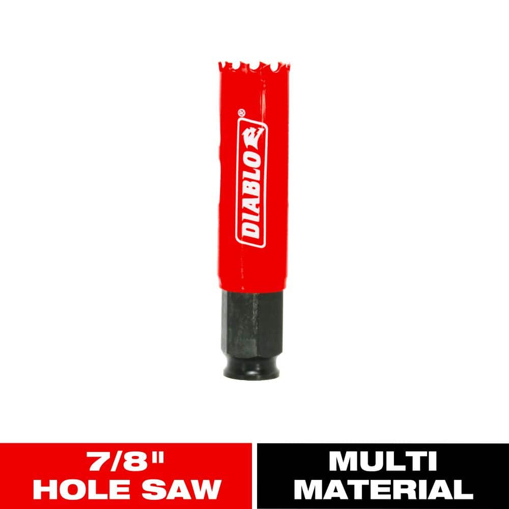 DIABLO 7/8 in. Bi-Metal Hole Saw with 2-3/8 in. Cutting Depth DIABLO 7/8 in. Bi-Metal Hole Saw with 2-3/8 in. Cutting Depth