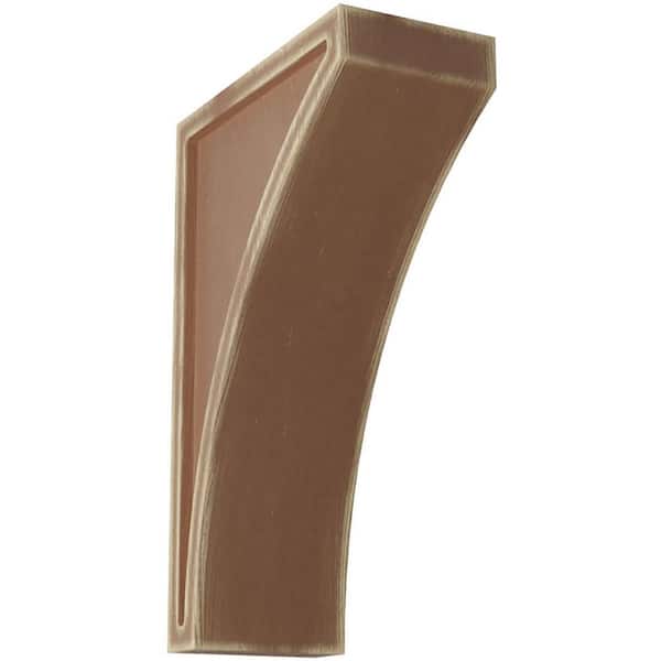 Ekena Millwork 3 in. x 10 in. x 6-1/2 in. Weathered Brown Large Lawson Wood Vintage Decor Corbel