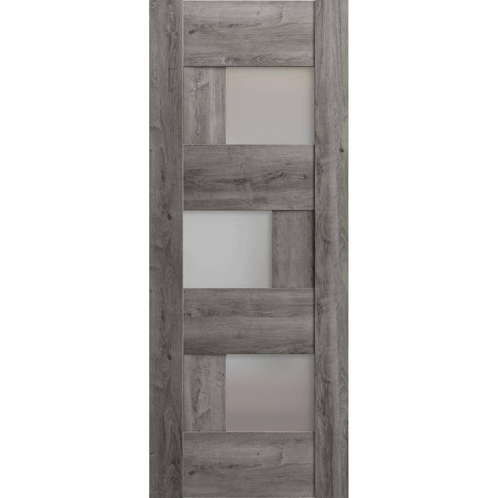 28 in. x 96 in. Solid MDF Frosted glass Nebraska Grey Interior Door Slab price history on PriceWatchPro