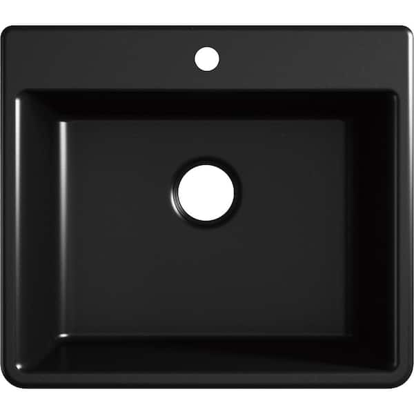 Kohler K-28003-1-CM1 Matte Black Kennon 25 x 22 x 10-5/8 Neoroc Top-mount/undermount Single-Bowl Kitchen Sink