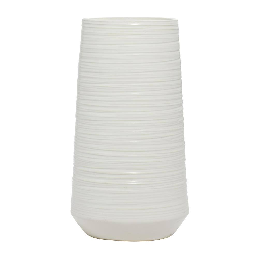 White Porcelain Cylinder Table Vase 12"