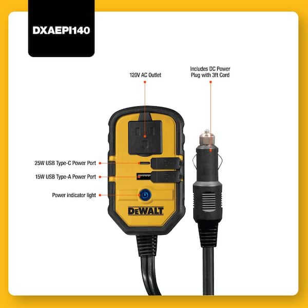DeWalt 140 Watt Power Inverter