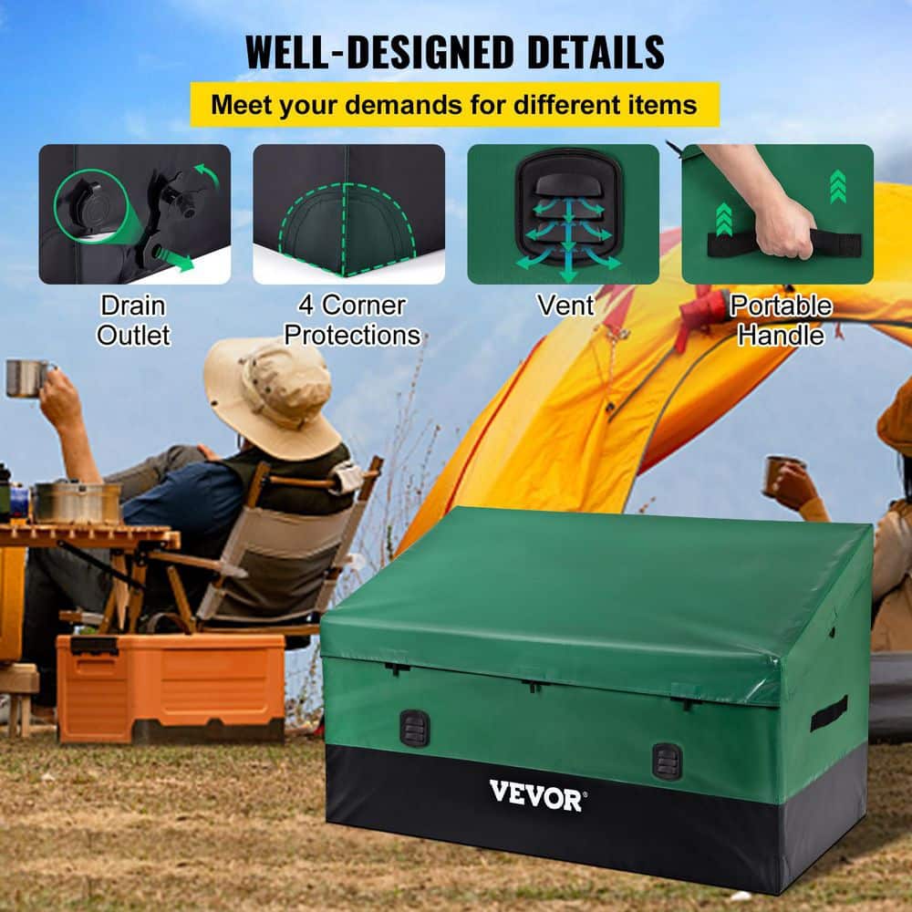 Green and Black Polyethylene Plastic Deck Box with Galvanized Frame
