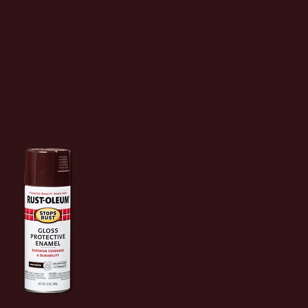 Rust-Oleum Stops Rust 12 oz. Protective Enamel Gloss Kona Brown Spray