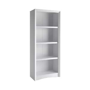 Quadra 71 in. White Engineered Wood 4-shelf Standard Bookcase with Adjustable Shelves