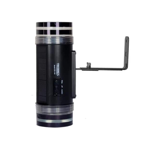 122 Lumens Solar Outdoor Black Cylinder Wall Sconce Integrated LED with Dual Color Modes